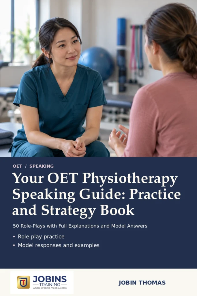 Your OET Physiotherapy Speaking Guide: Practice and Strategy Book by Jobin Thomas — front cover