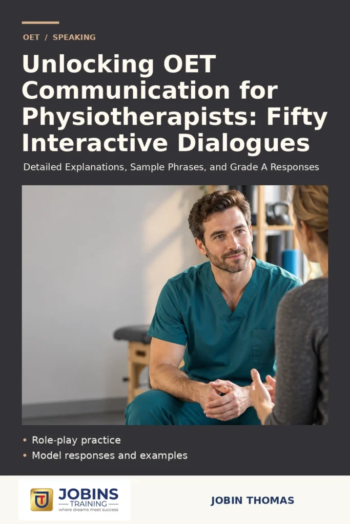 Unlocking OET Communication for Physiotherapists: Fifty Interactive Dialogues by Jobin Thomas — front cover