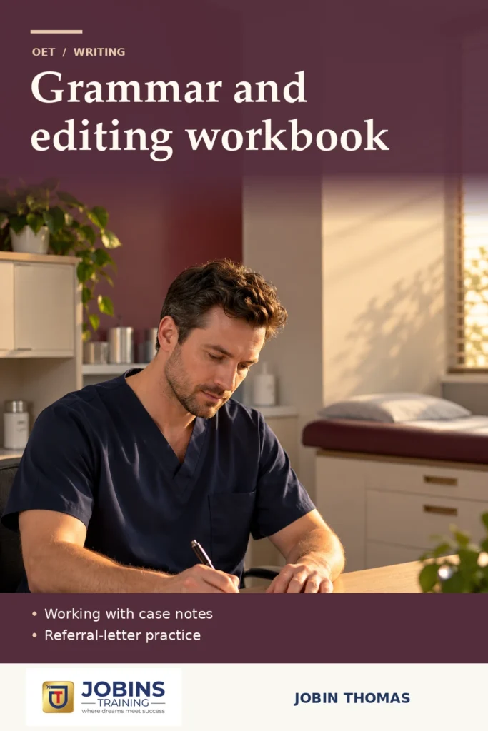 Grammar and editing workbook by Jobin Thomas — front cover