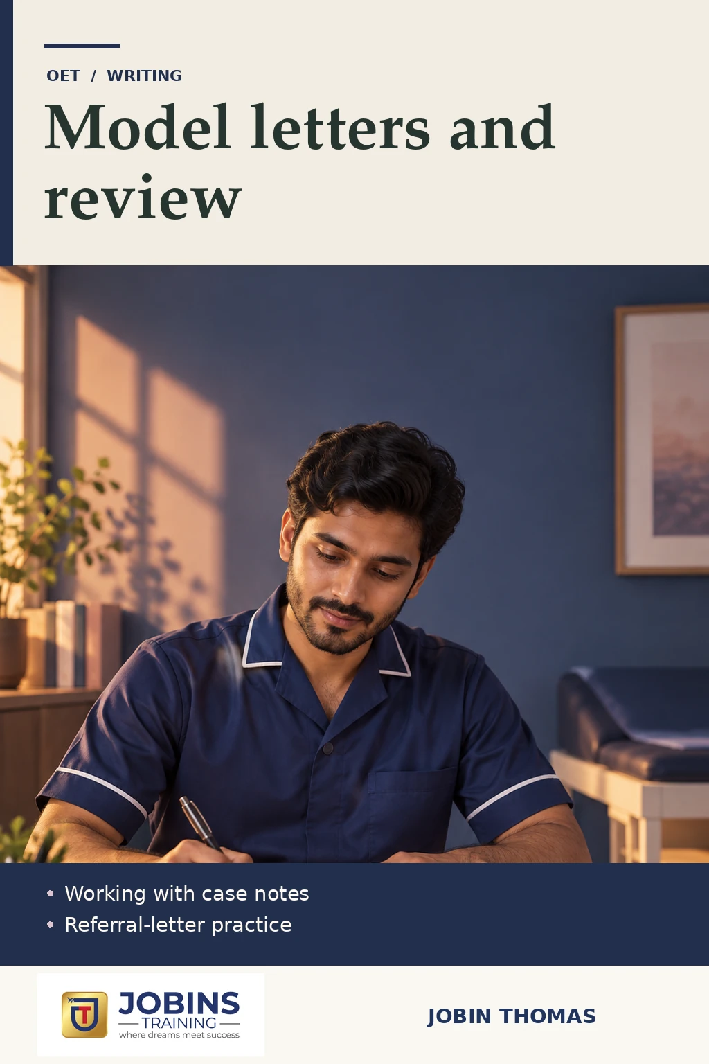 Model letters and review by Jobin Thomas — front cover