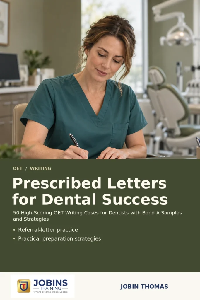 Prescribed Letters for Dental Success by Jobin Thomas — front cover