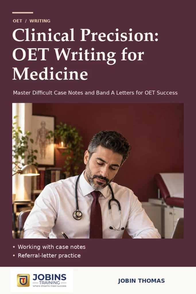 Clinical Precision: OET Writing for Medicine by Jobin Thomas — front cover