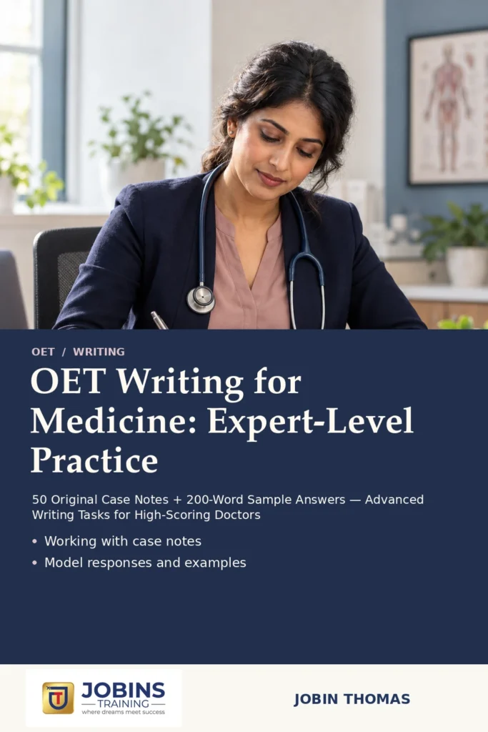 OET Writing for Medicine: Expert-Level Practice by Jobin Thomas — front cover