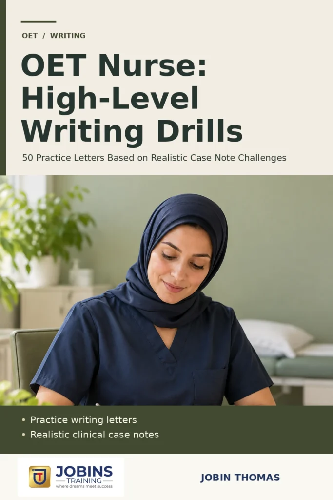 OET Nurse: High-Level Writing Drills by Jobin Thomas — front cover