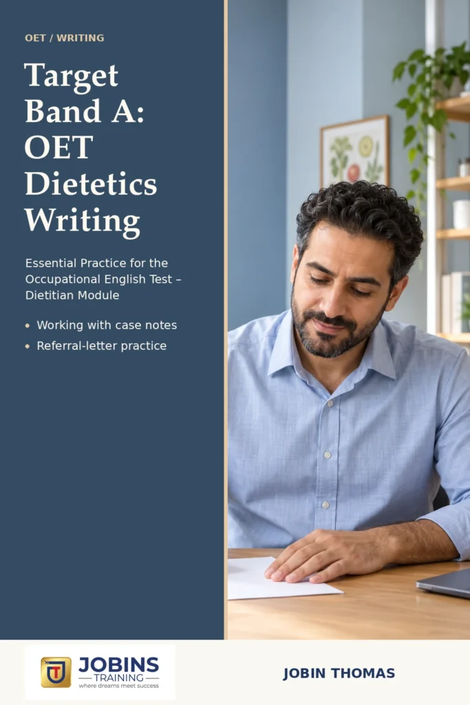 Target Band A: OET Dietetics Writing by Jobin Thomas — front cover