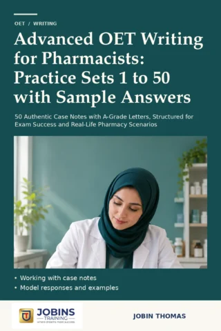 Advanced OET Writing for Pharmacists: Practice Sets 1 to 50 with Sample Answers — book cover