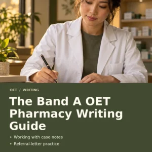 The Band A OET Pharmacy Writing Guide by Jobin Thomas — front cover