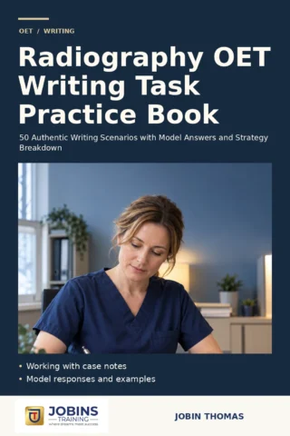 Radiography OET Writing Task Practice Book — book cover