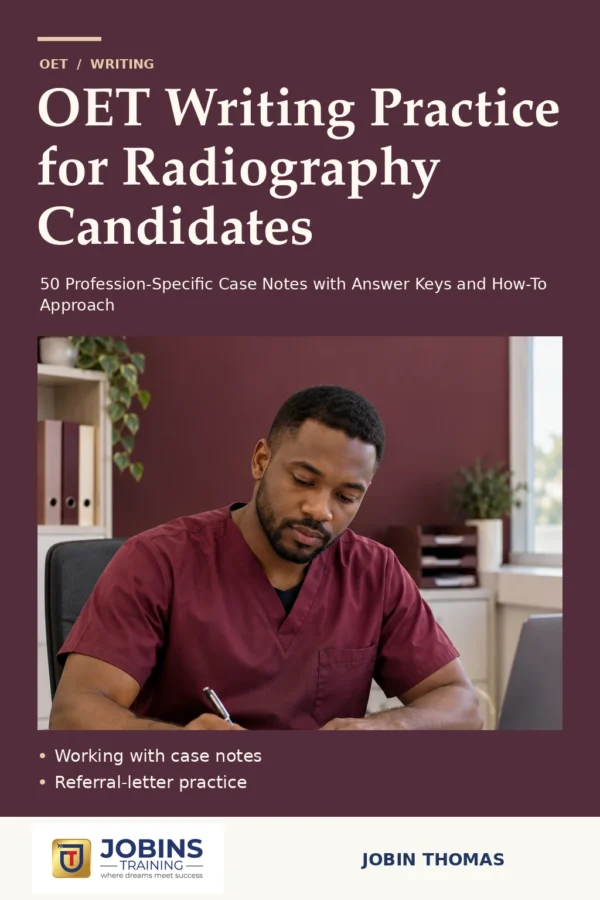 OET Writing Practice for Radiography Candidates by Jobin Thomas — front cover