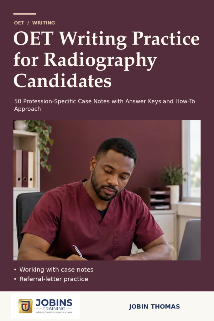 OET Writing Practice for Radiography Candidates by Jobin Thomas — front cover