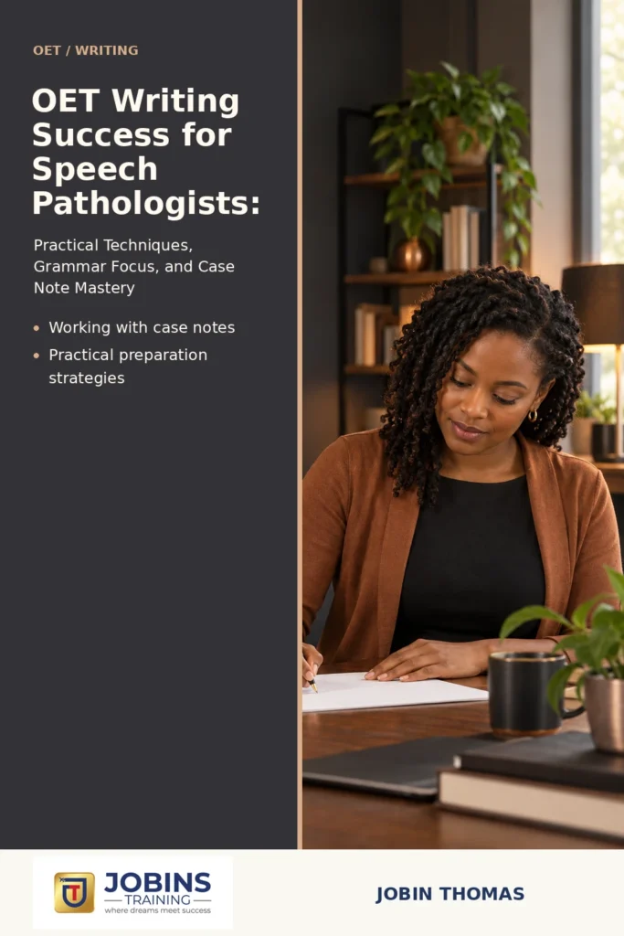 OET Writing Success for Speech Pathologists: by Jobin Thomas — front cover