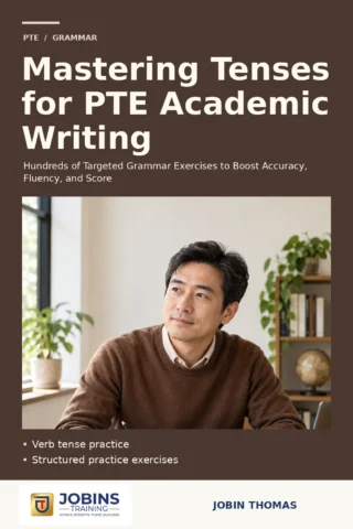 Mastering Tenses for PTE Academic Writing — book cover