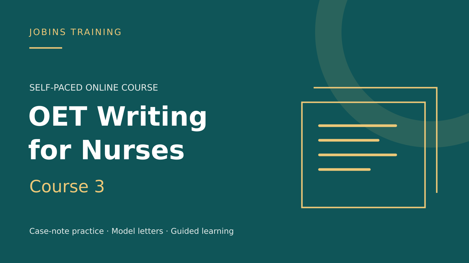 OET Writing for Nurses – Course 3