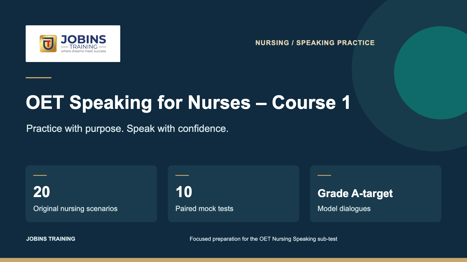 OET Speaking for Nurses – Course 1