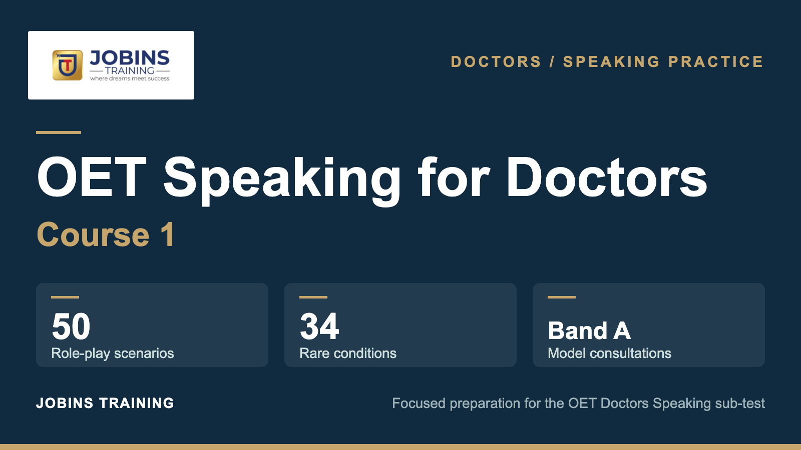 OET Speaking for Doctors – Course 1