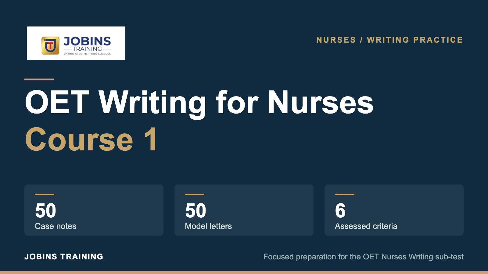OET Writing for Nurses – Course 1