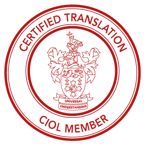 Certified Translation — CIOL Member circular stamp