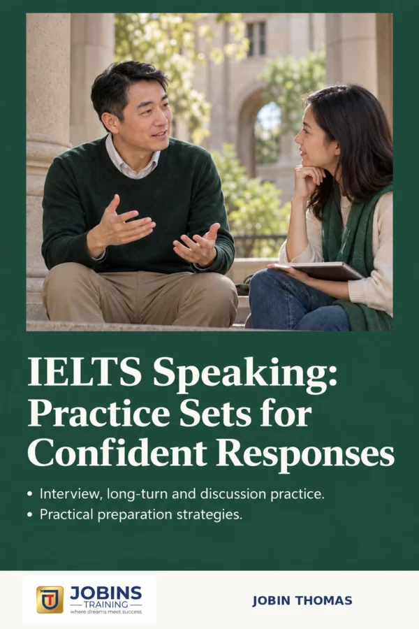 IELTS Speaking: Practice Sets for Confident Responses by Jobin Thomas — front cover