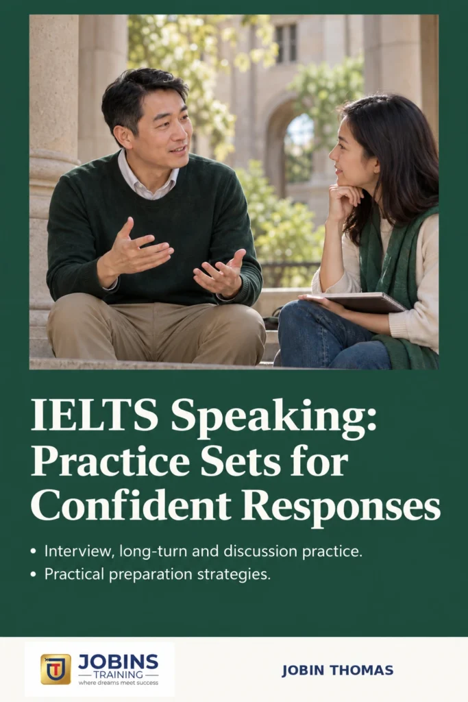 IELTS Speaking: Practice Sets for Confident Responses by Jobin Thomas — front cover