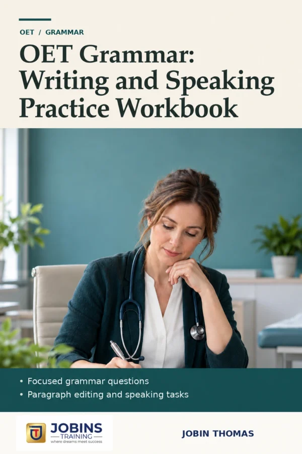 OET Grammar: Writing and Speaking Practice Workbook by Jobin Thomas — front cover