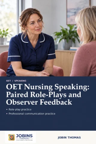 OET Nursing Speaking: Paired Role-Plays and Observer Feedback — book cover