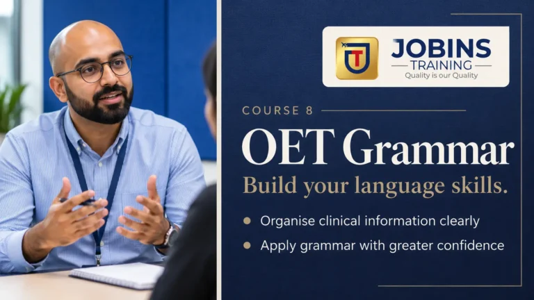 OET Grammar — Course 8 — Paragraph-level blueprint