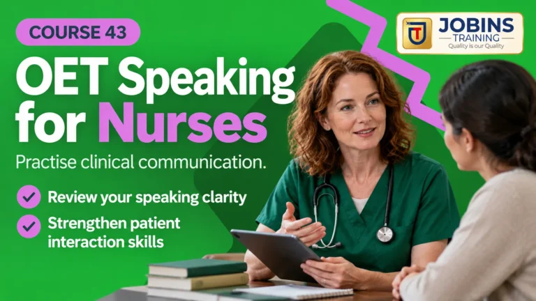 OET Speaking for Nurses — Course 43 — Recording review sheet — linguistic side