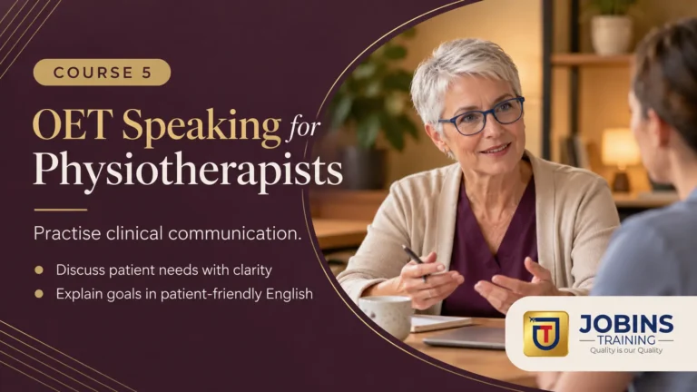 OET Speaking for Physiotherapists — Course 5 — Mild stroke, hemiparesis + balance fear