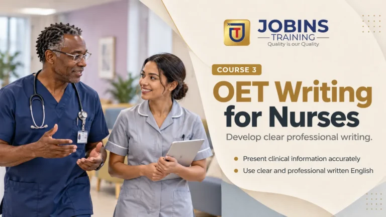 OET Writing for Nurses — Course 3 — Choose tenses from the actual timeline