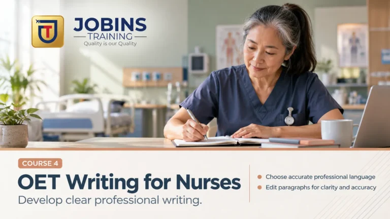OET Writing for Nurses — Course 4 — Time and tense