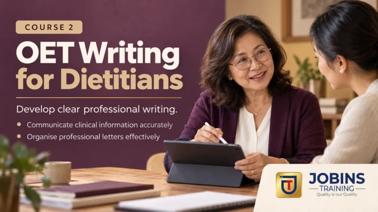 OET Writing for Dietitians — Course 2 — Type 2 diabetes, prediabetes & weight