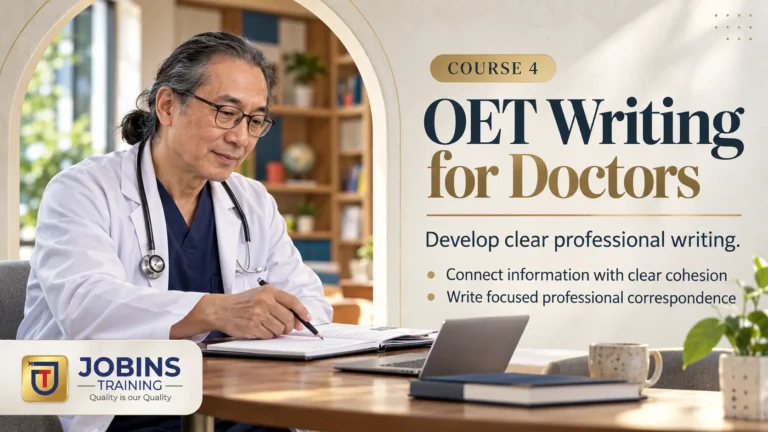 OET Writing for Doctors — Course 4 — Organisation: Paragraphs and Cohesion