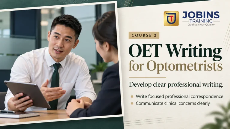 OET Writing for Optometrists — Course 2 — Cataract referrals