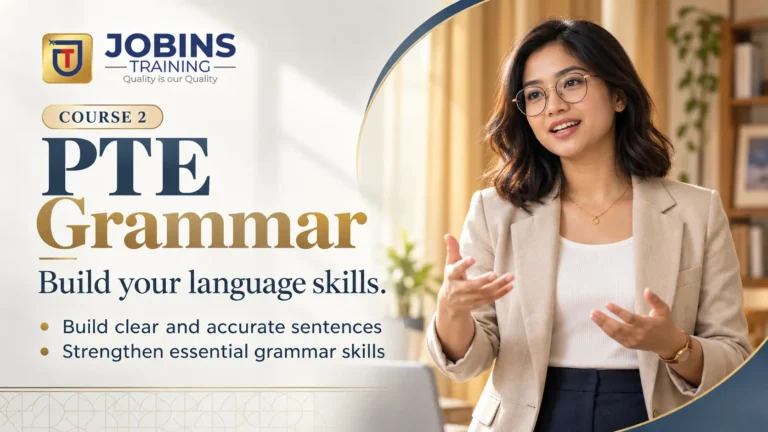 PTE Grammar — Course 2 — PTE Writing: Tenses + Passive Focus
