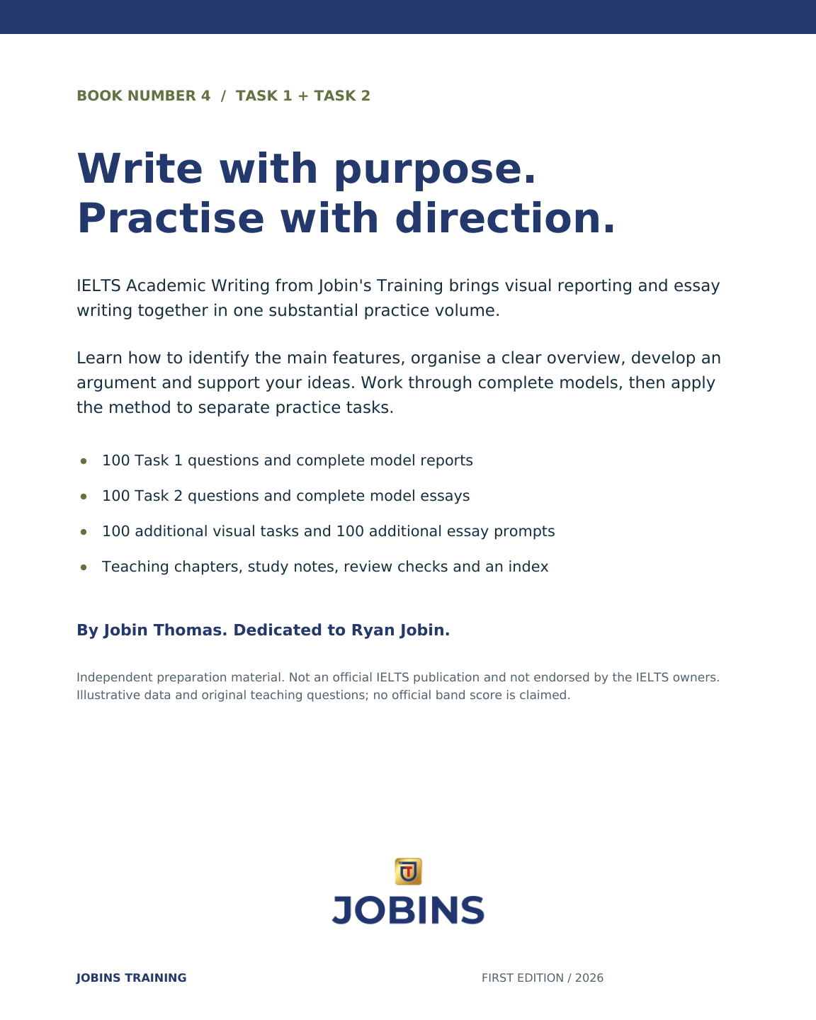 IELTS Academic Writing from Jobins Training — Book Number 4 - Image 2