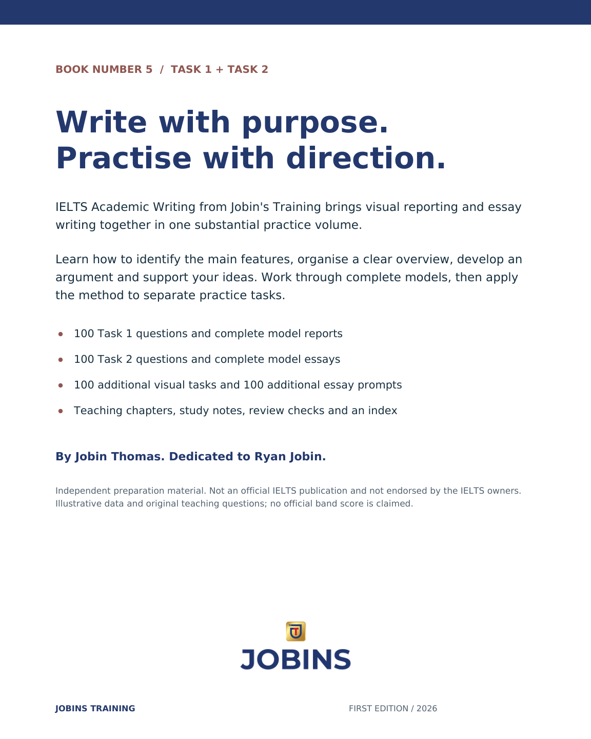 IELTS Academic Writing from Jobins Training — Book Number 5 - Image 2